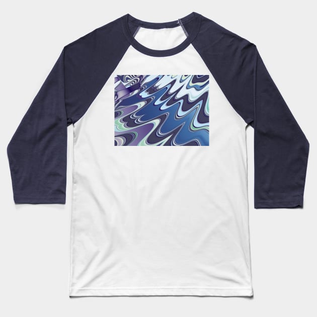 blue and purple abstract waves Baseball T-Shirt by pinkal